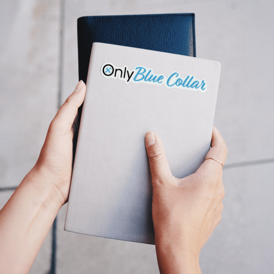 Durable, vinyl, die-cut, Only Blue-Collar Sticker.
