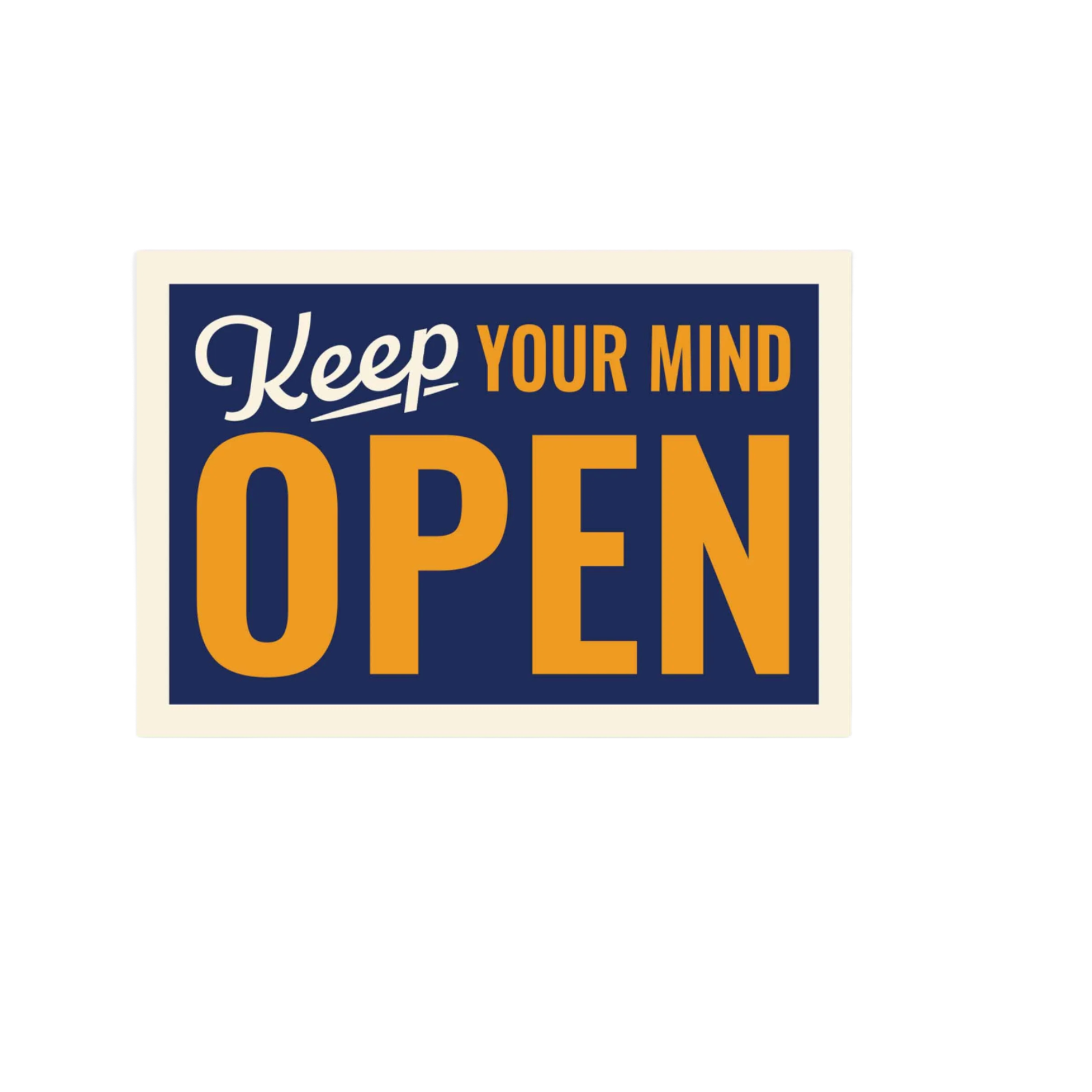 Our Open Your Mind Sticker! unique, high-quality, vinyl die-cut, eco-friendly stickers