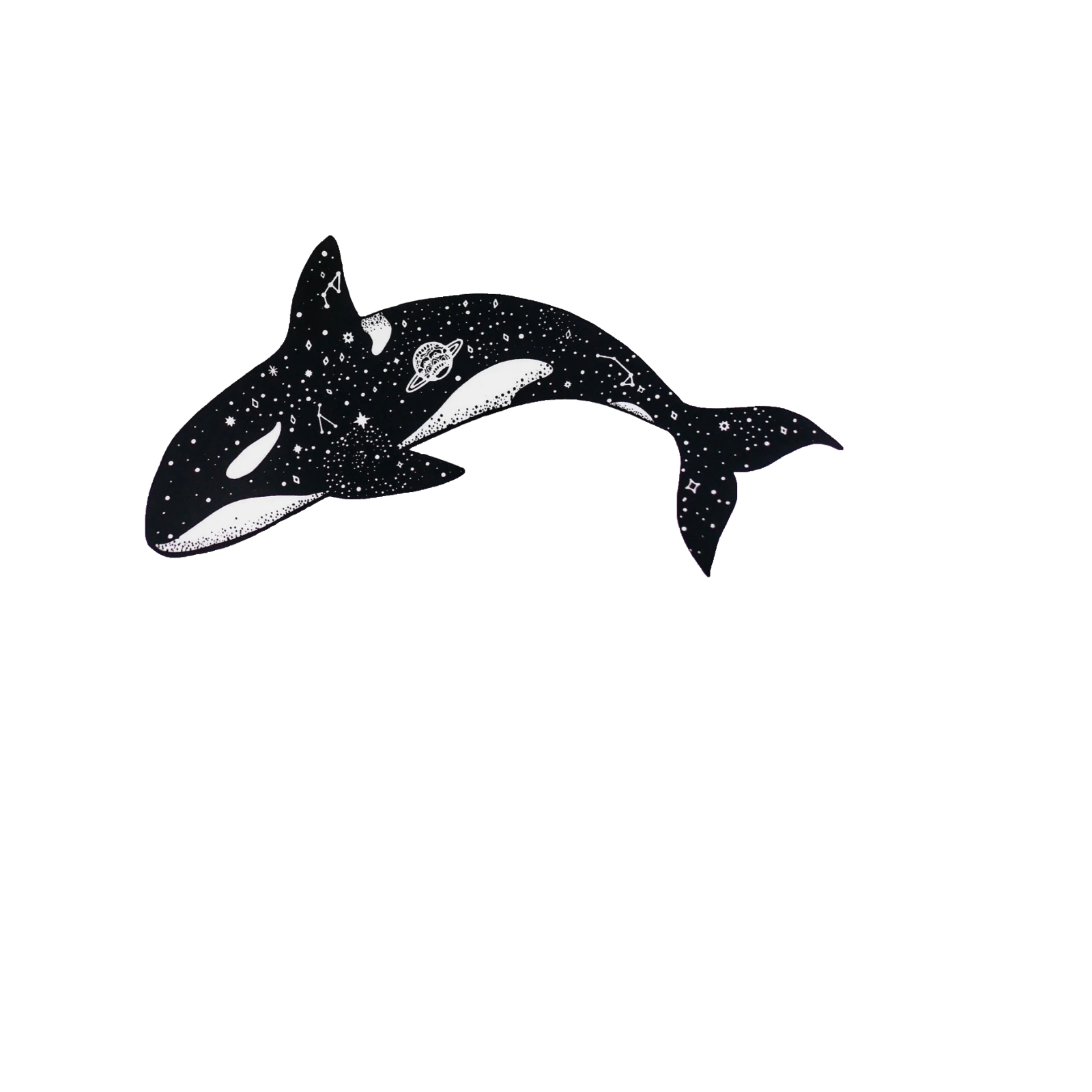 Durable vinyl, die-cut Orca Astrology Sticker