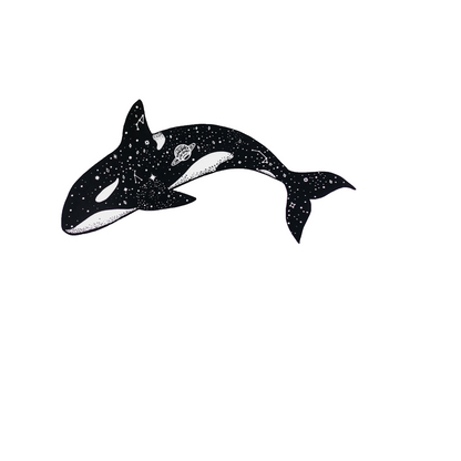 Durable vinyl, die-cut Orca Astrology Sticker