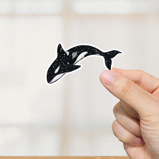 Durable, vinyl, die-cut, Orca Astrology Sticker.