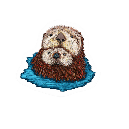 Our Otter Art Sticker! unique high-quality, vinyl, die-cut, eco-friendly stickers