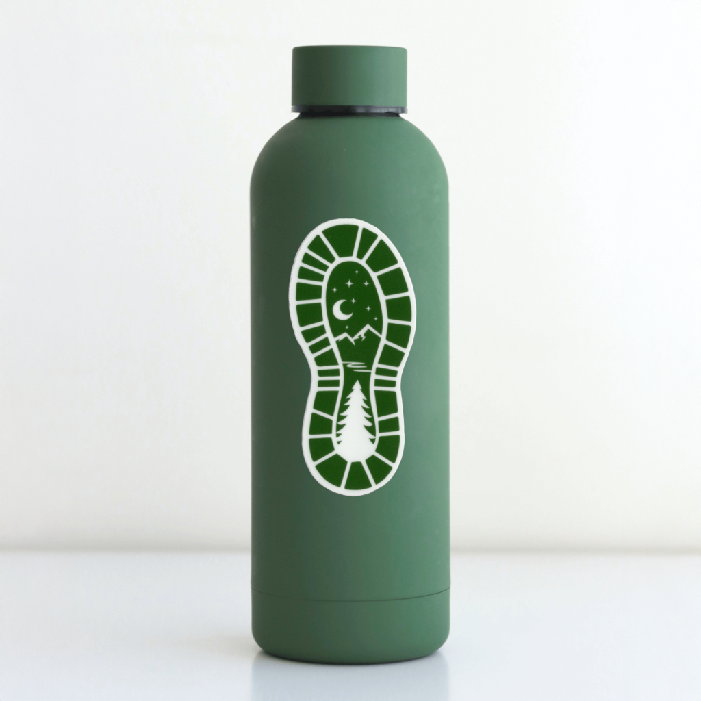 Durable, vinyl, die-cut, Outdoor Boot Sticker.