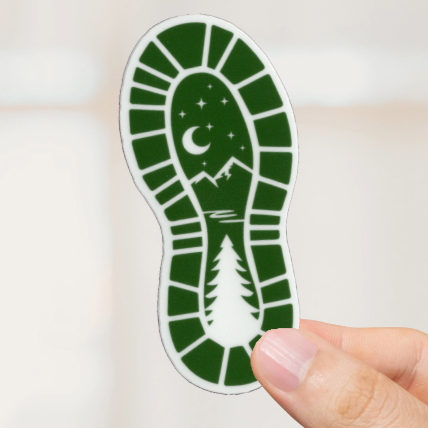 Durable, vinyl, die-cut, Outdoor Boot Sticker.