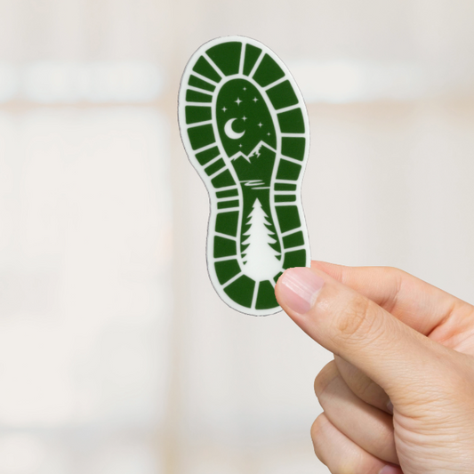 Durable, vinyl, die-cut, Outdoor Boot Sticker.