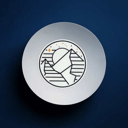 Durable, vinyl, die-cut, Stars, Mountains & Moon Sticker.