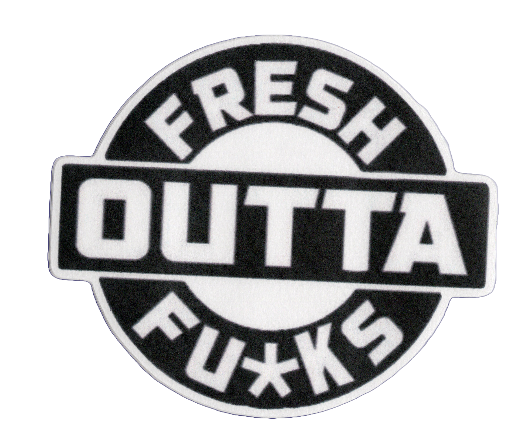 Durable vinyl, die-cut Outta Sticker