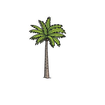 Durable, die-cut Palm Tree Sticker
