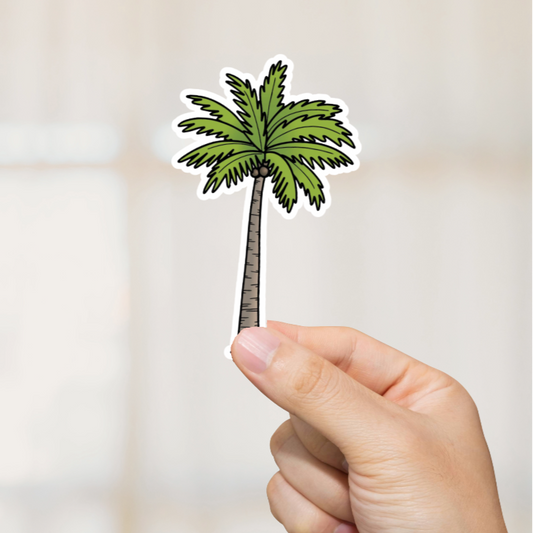 Durable, die-cut, vinyl, Palm Tree Sticker.