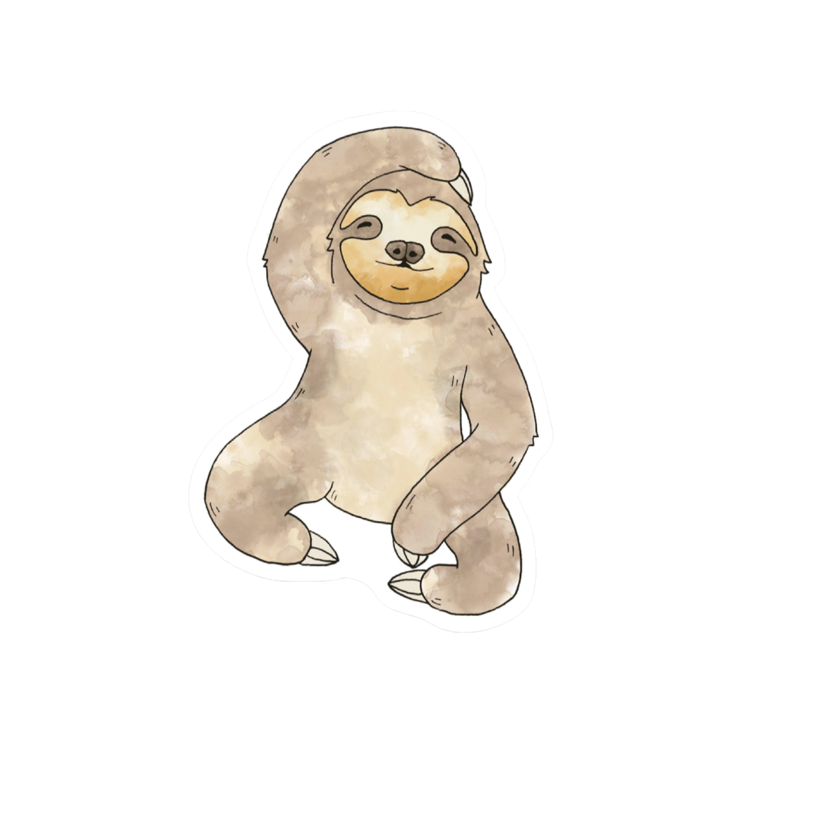 Durable, die-cut Pastel Sloth Sticker    
