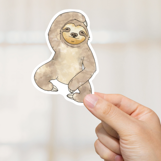Durable, die-cut, vinyl, Pastel Sloth Sticker.