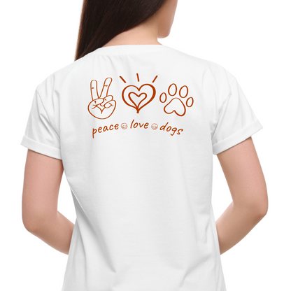 Ollie's: Peace Love Dogs T-Shirt, 100% Cotton