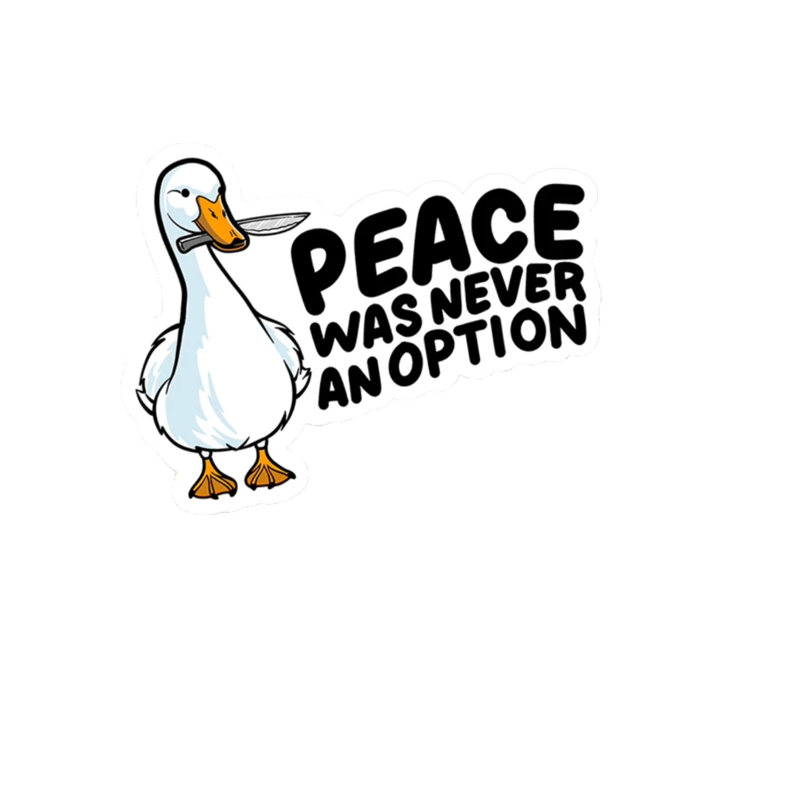 Durable vinyl die-cut Peace Option Sticker