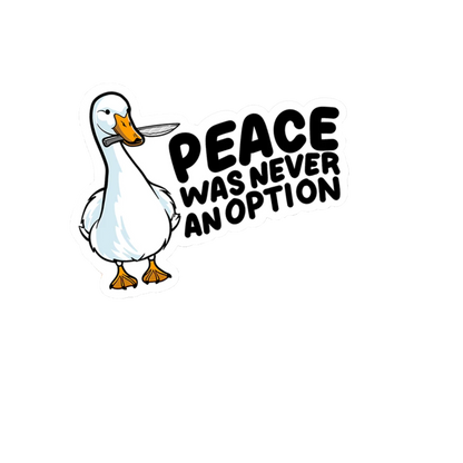 Durable vinyl die-cut Peace Option Sticker