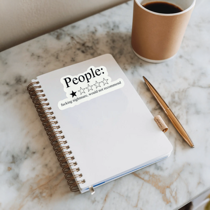 Durable, vinyl, die-cut, People Survey Sticker.