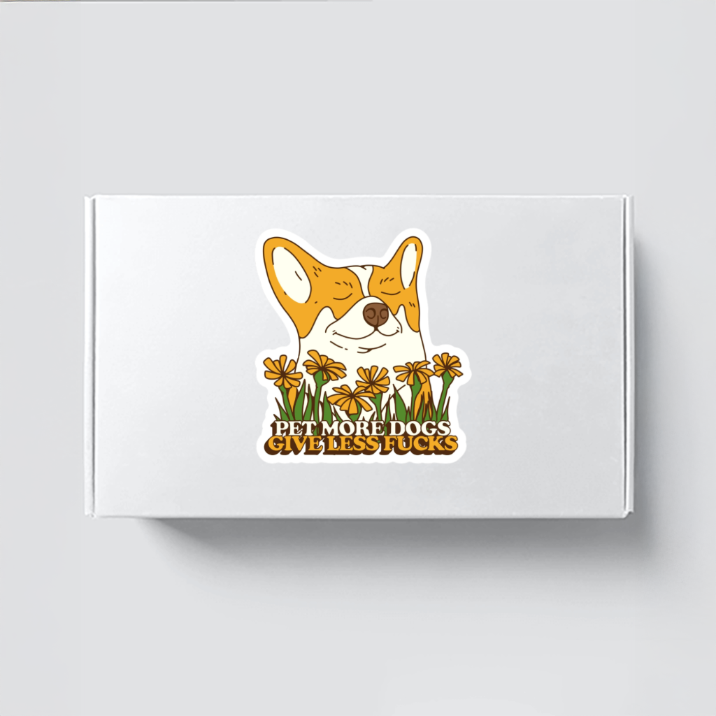 Durable, vinyl, die-cut, Pet More Dogs Sticker.