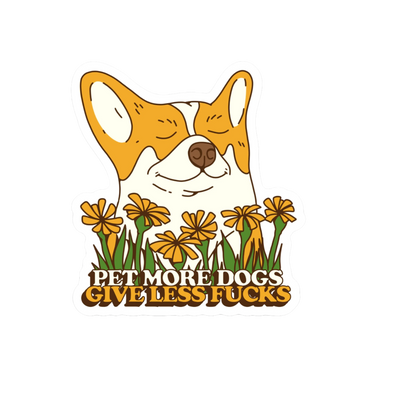 Durable vinyl, die-cut Pet More Dogs Sticker