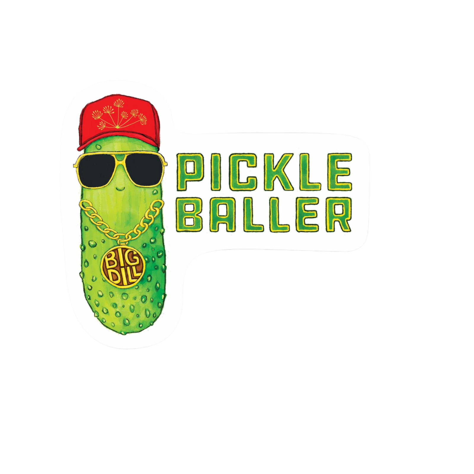 Our Pickle Baller Sticker! unique, high-quality, vinyl die-cut, eco-friendly stickers