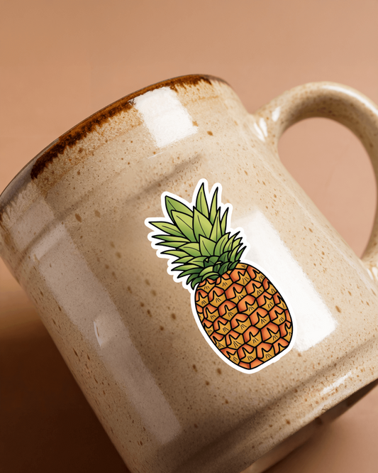 Durable, die-cut Pineapple Sticker