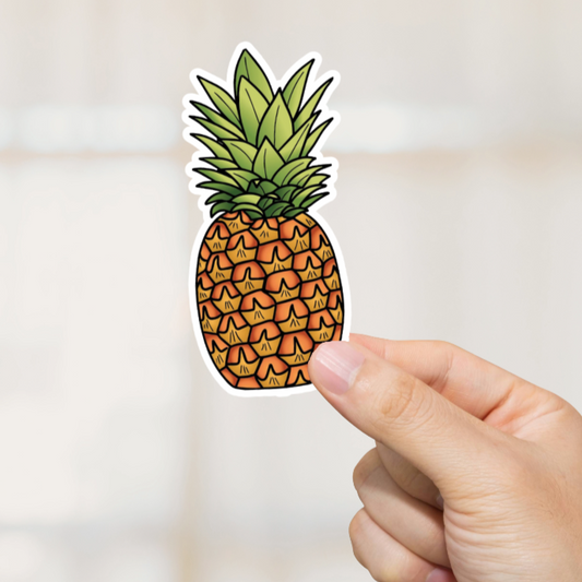 Durable, die-cut, vinyl, Pineapple Sticker.