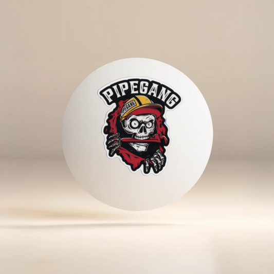 Durable, vinyl, die-cut, Pipe Gang Sticker.