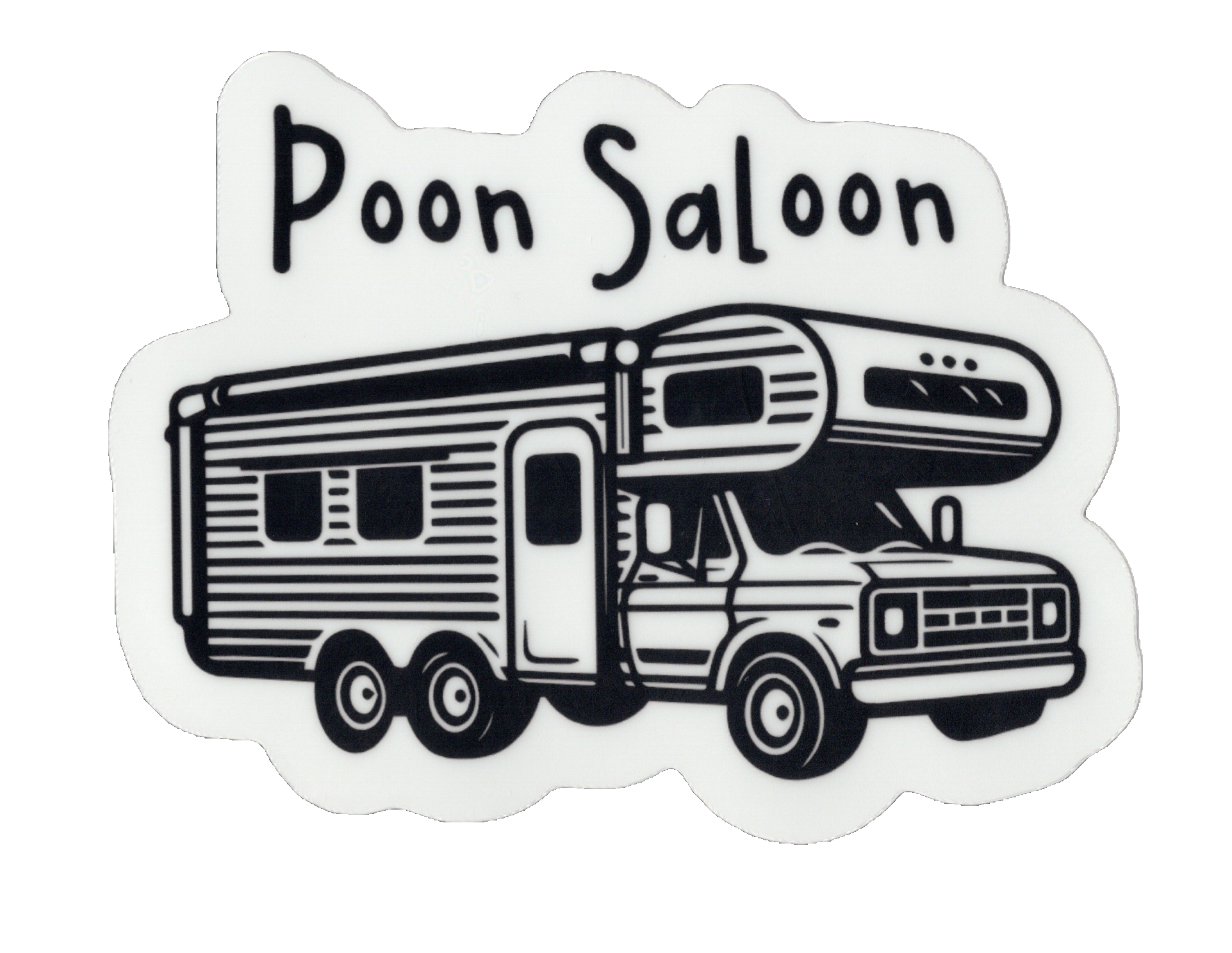 Durable vinyl, die-cut Poon Saloon Sticker