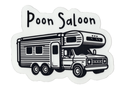 Durable vinyl, die-cut Poon Saloon Sticker