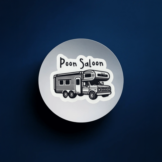 Durable, vinyl, die-cut, Poon Saloon Sticker.