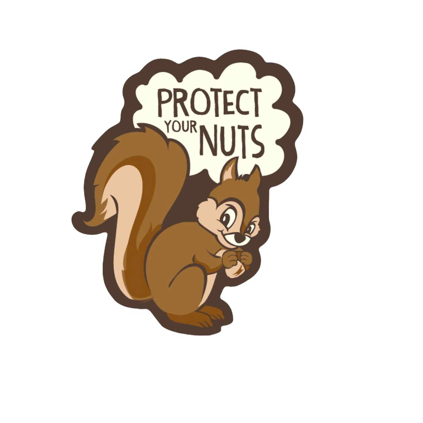 Durable vinyl die-cut Protect The Nuts Sticker