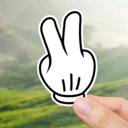 Durable, vinyl, die-cut, Puffy Peace Sign Sticker.