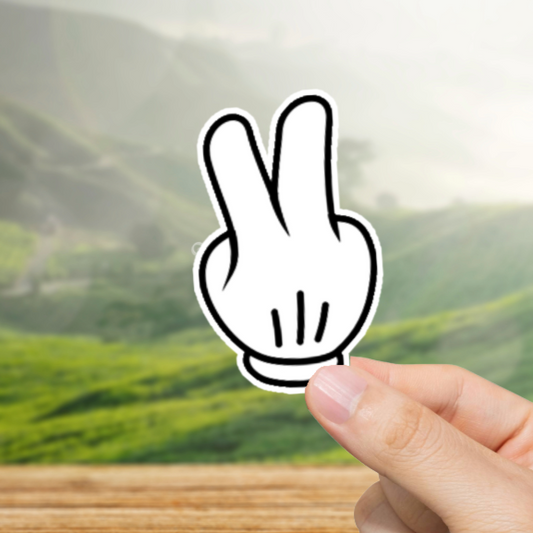 Durable, vinyl, die-cut, Puffy Peace Sign Sticker.