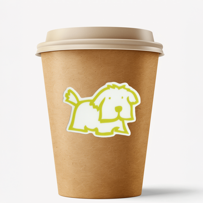 Durable, vinyl, die-cut, Puppy 4 Sticker.
