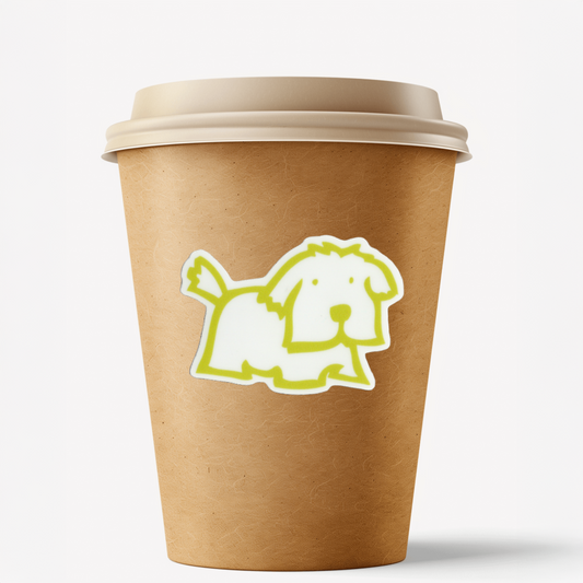 Durable, vinyl, die-cut, Puppy 4 Sticker.