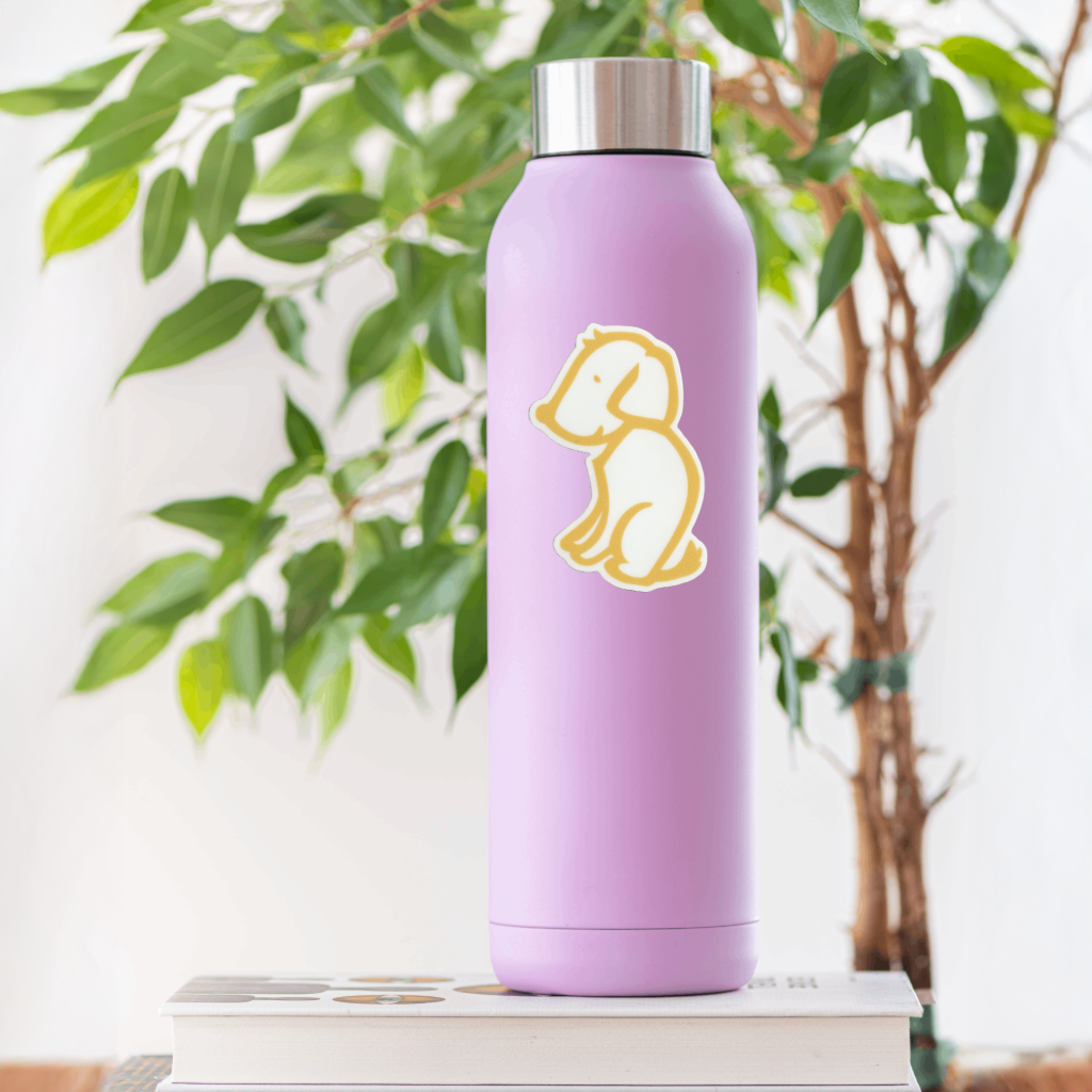 Durable, vinyl, die-cut, Puppy 5 Sticker.
