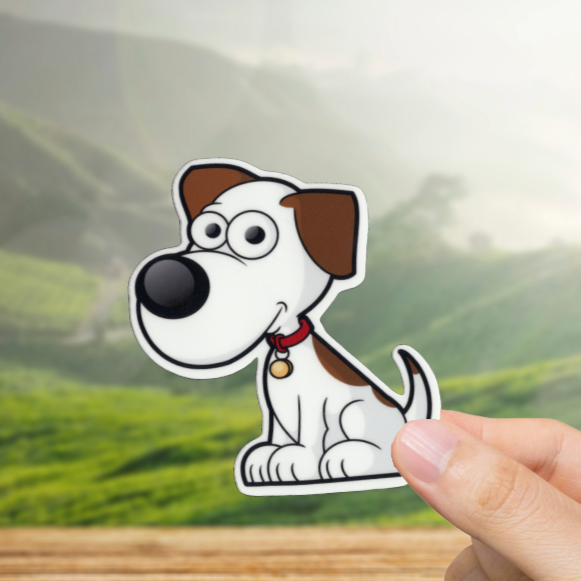 Durable, vinyl, die-cut, Puppy 7 Sticker.