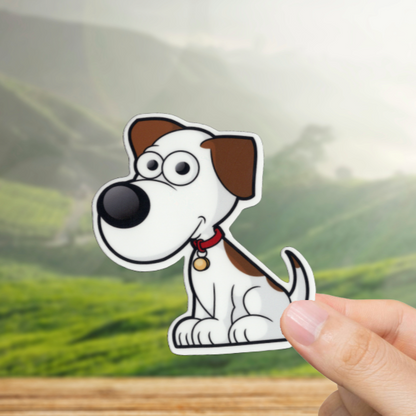 Durable, vinyl, die-cut, Puppy 7 Sticker.