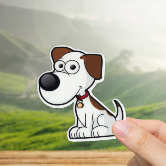 Durable, vinyl, die-cut, Puppy 7 Sticker.