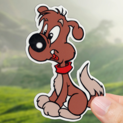 Durable, vinyl, die-cut, Puppy 8 Sticker.