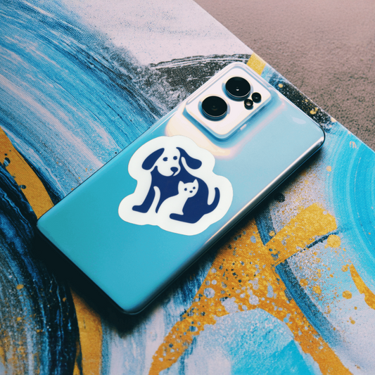 Durable, vinyl, die-cut, Puppy & Kitten 2 Sticker.