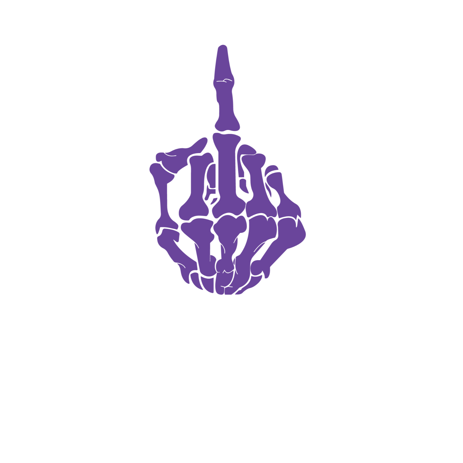 Durable vinyl, die-cut Purple Skeleton Finger Sticker