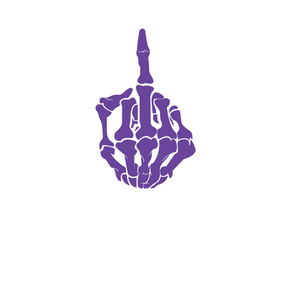 Durable vinyl, die-cut Purple Skeleton Finger Sticker