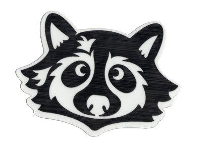 Durable vinyl, die-cut Racoon Sticker