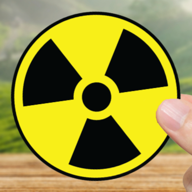 Durable, die-cut, vinyl,  Radioactive Sticker.