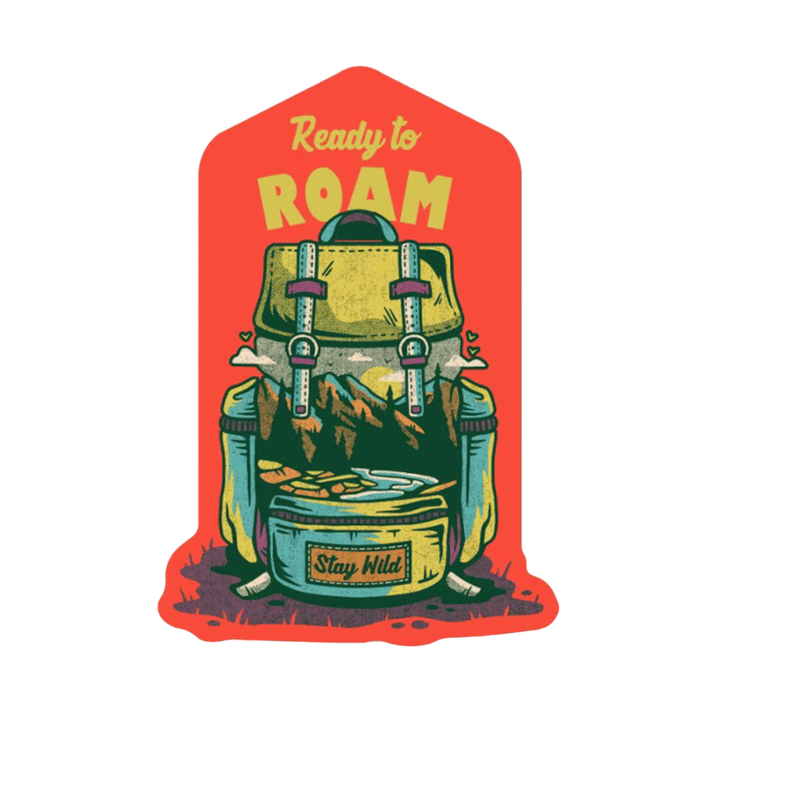 Durable, die-cut Ready To Roam Sticker