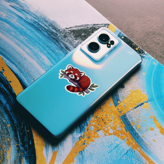 Durable, vinyl, die-cut, Red Panda Sticker.
