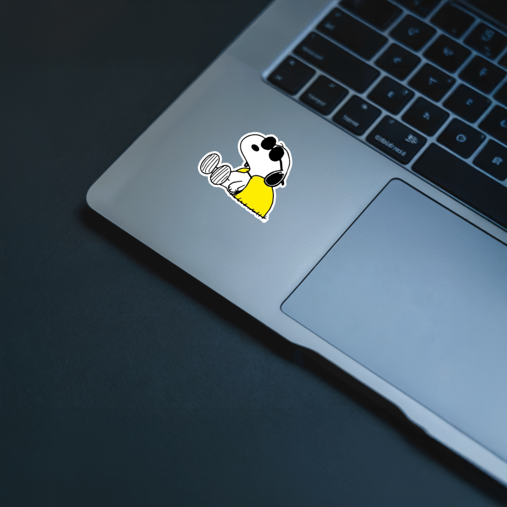 Durable, die-cut, vinyl, Snoopy Relaxing Sticker.