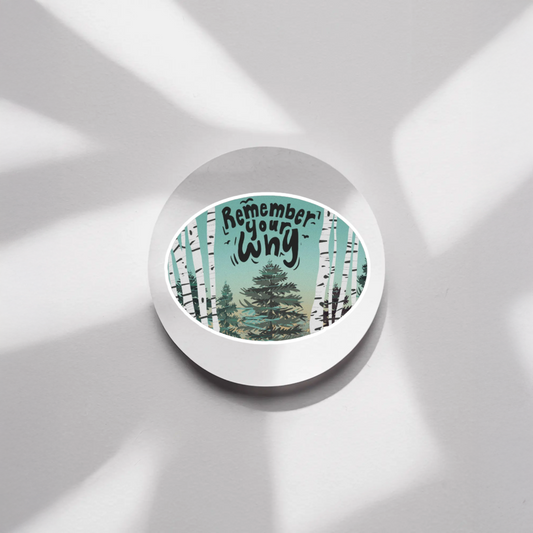 Durable, vinyl, die-cut, Remember Your Why Sticker.
