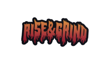 Durable vinyl, die-cut Rise Grind Sticker