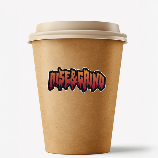 Durable, vinyl, die-cut, Rise Grind Sticker.