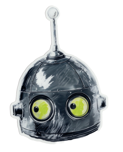 Durable vinyl die-cut Robot Head Sticker